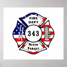 Le sapeur-pompier 9/11 n'oublient jamais 343 poster