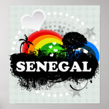 Le Sénégal fruité mignon Posters