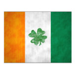 Le shamrock irlandais de drapeau carde 2 dégrossis cartes postales