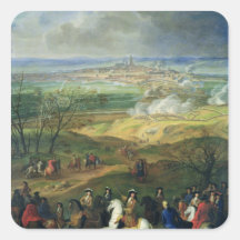 Le siège de Mons par Louis XIV le 9 avril 1691 Autocollants Carrés