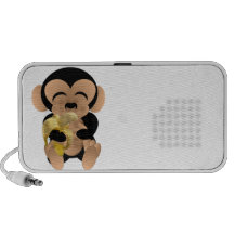 Le singe avec une banane haut-parleurs iPhone