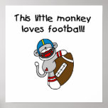 Le singe de chaussette aime des T-shirts et des ca Affiche