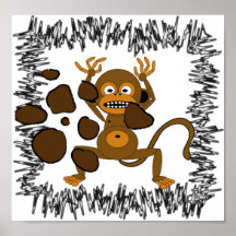 le singe voient l'affiche de doo de singe