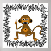 le singe voient l'affiche de doo de singe