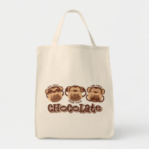 Le singe voient le chocolat sacs en toile
