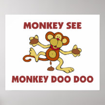 Le singe voient le singe Doo Doo Affiche