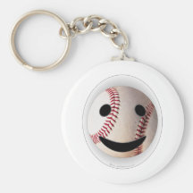 Le smiley de base-ball ajoutent VOS mots Porte-clé