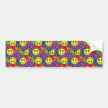 Le smiley fait face au rétro motif de hippie adhésif pour voiture