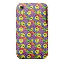Le smiley fait face au rétro motif de hippie coque iPhone 3 Case-Mate