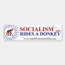 Le socialisme monte un âne autocollant pour voiture