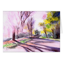 Le SOLEIL d'APRÈS-MIDI SUR une ROUTE, Ann Arbor, M Carte De Vœux