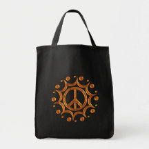 LE SOLEIL DE SIGNE DE PAIX D'OR ET D'EN CUIVRE SACS EN TOILE