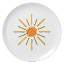 Le soleil d'été. Jaune et orange Assiettes