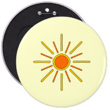 Le soleil d'été. Jaune et orange Badge Avec Épingle