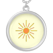 Le soleil d'été. Jaune et orange Pendentifs Personnalisés