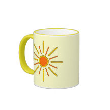 Le soleil d'été. Jaune et orange Mugs À Café