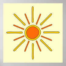Le soleil d'été. Jaune et orange Poster