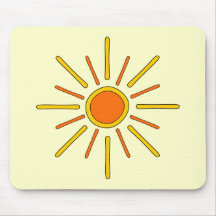 Le soleil d'été. Jaune et orange Tapis De Souris