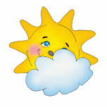 Le soleil et nuage heureux - sculpture photo sculpture