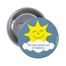 Le soleil sort dans l'insigne de sobriété badges avec agrafe