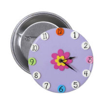 Le style mignon d'horloge badine des boutons - "ma badge avec épingle