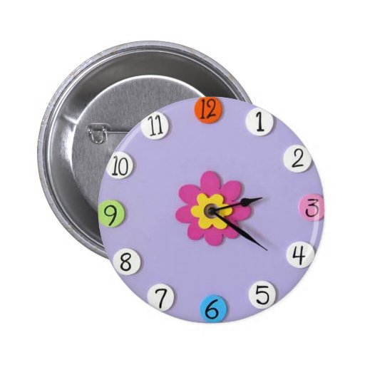 Le style mignon d'horloge badine des boutons - "ma badge avec épingle