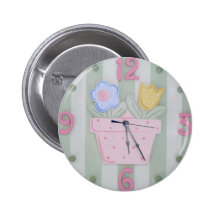 Le style mignon d'horloge badine le bouton - fleur badges