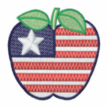 Le T-shirt des femmes brodées par pomme patriotiqu