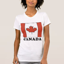 Le T-shirt des femmes canadiennes de drapeau