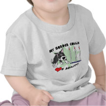 Le T-shirt du bébé de border collie d'agilité de b