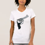 Le T-shirt vintage des femmes de style d'arme à fe