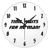 Le temps n'attend aucun homme ! - Noir et blanc Pendule