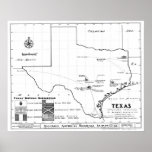 Le Texas Map, 1933 Affiche
