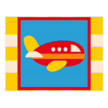 Le thème mignon de transport d'avion badine des ca carte postale