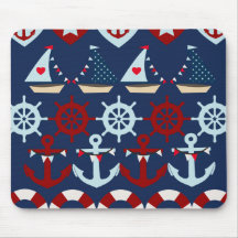 Le thème nautique d'été ancre des barres de bateau tapis de souris