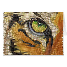 Le "tigre couvre de tuiles" l'aquarelle de mosaïqu carte de vœux