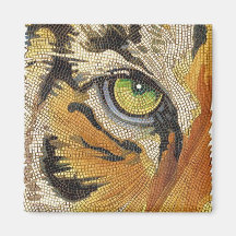Le "tigre couvre de tuiles" l'aquarelle de mosaïqu aimants pour réfrigérateur