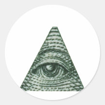 Le tout l'oeil voyant autocollant rond