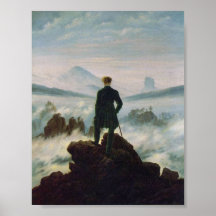 Le vagabond au-dessus de la mer du brouillard posters