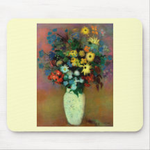 Le vase d'Odilon Redon avec Flowers (1914) Tapis De Souris