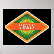 Le végétalien colore le logo affiches