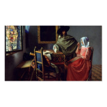 Le verre de vin, janv. Vermeer Carte De Visite