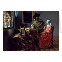 Le verre de vin, janv. Vermeer Carte De Vœux