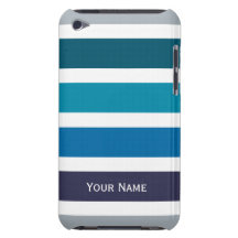 Le vert bleu barre le motif de monogramme coque iPod touch 