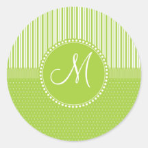 Le vert fait sur commande de monogramme barre le m autocollant