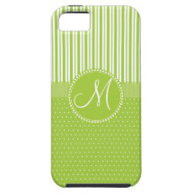 Le vert fait sur commande de monogramme barre le m étuis iPhone 5