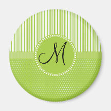 Le vert fait sur commande de monogramme barre le m magnets pour réfrigérateur