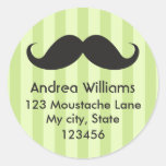 Le vert noir de moustache d'amusement barre l'étiq autocollants