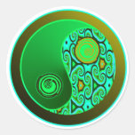 Le vert tourbillonne Yin Yang Autocollant