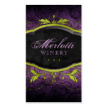 Le vin antique vintage laisse la chaux pourpre cartes de visite professionnelles